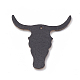 イミテーションレザービッグペンダント  フェイクファー付き  牛の頭  小麦  52x52x2mm  穴：2mm FIND-N001-14C-3