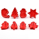 Christmas Themed Plastic Plastic Cookie Cutters BAKE-PW0007-023-1