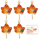 Beebeecraft 5Pcs/Box Maple Leaf Charms 18K Gold Plated Fall Leaf Charm Pendants with Cubic Zirconia Enamel Autumn Jewelry Making for Thanksgiving Necklace Bracelet KK-BBC0002-71-1