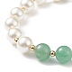 4Pcs 4 Style Round Natural Mixed Gemstone & Shell Pearl Beaded Stretch Bracelets Set BJEW-TA00191-8