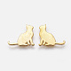 合金子猫カボション  UVレジンDIY用  エポキシ樹脂  プレスジュエリー  猫のシルエット  ゴールドカラー  15x18x1mm PALLOY-WH0051-01G-02-2