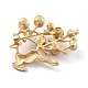 Deer Alloy Brooch with Resin Pearl JEWB-O009-17-2