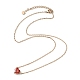 Collier pendentif en verre coeur rouge AJEW-Z025-03RG-1