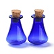 ガラス製コルクボトル  ガラスの空のウィッシングボトル  家の装飾のためのDIYバイアル  ブルー  17x27mm AJEW-O032-01I-1