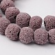 (vente de stock pour les fêtes) brins de perles de lave synthétiques rondes G-N0116-10mm-16-1
