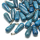 Dyed Natural Blue Agate Pendants G-T081-23-1