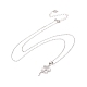 Ожерелье-подвеска из стерлингового серебра с родиевым покрытием и прозрачными фианитами для женщин NJEW-P267-04P-2