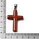 Подвески-кресты из натуральной красной яшмы KK-D021-04E-P-3