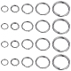 Sunnyclue 400 pièces 5 styles 304 anneaux fendus en acier inoxydable STAS-SC0005-95-1