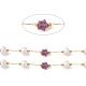 Natural Amethyst Star and Pearl Beaded Chains CHS-I018-01G-04-4