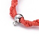 Bracelets de perles tressées coréennes réglables en cordon de polyester ciré unisexe BJEW-JB04669-03-2