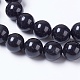 Chapelets de perles en tourmaline noire naturelle G-F568-191-10mm-3