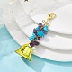 Synthetic Turquoise & Natural Amethyst  Chips & Alloy Bowknot Kcychain HJEW-JM01313-02-3