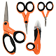 GORGECRAFT 4Pcs Sewing Scissors Set Stainless Steel Blades Sharpe Heavy Duty Fabric Cloth Embroidery Scissors Kit Comfortable Handle Orange for Home Office School Daily Supplies Accessory TOOL-WH0134-19-1