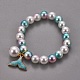 Kunststoffimitat Perle Stretch Armbänder und Halskette Schmuck Sets SJEW-JS01053-01-6