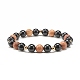 Ensemble de bracelets extensibles en tourmaline naturelle et perles rondes en bois BJEW-JB07165-03-7