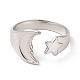 304 кольцо-манжета со звездой и луной из нержавеющей стали для женщин RJEW-E063-07P-2