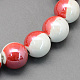 Bicolore rotonde della porcellana perline fatti a mano PORC-S494-8mm-09-1
