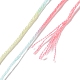 10かせ 6層ポリエステル刺繍フロス  クロスステッチの糸  セグメント染め  シアン  0.5mm  約8.75ヤード（8m）/かせ OCOR-K006-A74-3