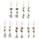 Christmas Theme Tibetan Style Alloy Dangle Earrings with Brass Pins EJEW-JE05307-1