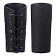 GORGECRAFT 2PCS Leather Gauntlet Wristband Medieval Armor Bracers Viking Odin Runes Valknut Embossed Leather Arm Guard Adjustable Black Armband Armor Cuff for Halloween Adult Knight Warrior Cosplay AJEW-WH0165-38A-1