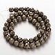 Faceted Round Natural Pyrite Beads Strands G-P061-10mm-20-1