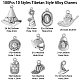 100 pièces 10 styles pendentifs en alliage de style tibétain TIBEP-CJ0003-09-2