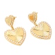 Brass Heart Dangle Stud Earrings with Plastic Pearl Beaded EJEW-K251-21G-1