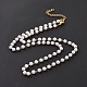 Vacuum Plating 304 Stainless Steel Beaded Necklaces NJEW-E064-08G-2