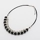 Trendy Gemstone Glass Beads Bib Statement Necklaces NJEW-JN00977-03-2