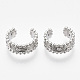 Brass Micro Pave Clear Cubic Zirconia Cuff Earrings EJEW-S201-197P-NF-1