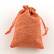 ポリエステル模造黄麻布包装袋巾着袋  サンゴ  13.5x9.5cm X-ABAG-R004-14x10cm-02-1