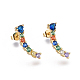 Brass Micro Pave Cubic Zirconia Stud Earrings EJEW-F201-20G-1
