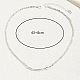女性のための鉄のペンダントネックレス  銀色のメッキ  カーブ  16-7/8インチ（43cm） VQ0358-1-3