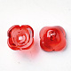 Bouchons de perles en verre peint à la bombe transparent à 4 pétale GGLA-S054-009A-03-2