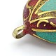 Handmade Tibetan Style Flat Round Pendants TIBEP-M033-05D-2