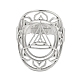 蓮のリング 304 ステンレススチール製調節可能なリング  男性と女性のための中空指輪  ステンレス鋼色  内径：18mm RJEW-G306-04P-2