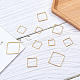 Sunnyclue 120 pièces 4 liens de taille connecteur breloques breloques carrés pendentif cadre en acier inoxydable couleur glod boucle d'oreille pendentif pour la fabrication de boucles d'oreilles fabrication de bijoux bricolage KK-SC0001-22G-5