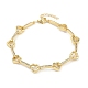 Латунные браслеты-цепочки с микропаве из прозрачных кубических цирконий для женщин BJEW-F504-10G-4