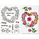 GLOBLELAND Birthday Theme Clear Stamps Mother's Day Flowers Garland Silicone Clear Stamp Seals for Cards Making DIY Scrapbooking Photo Journal Album Decor Craft DIY-WH0167-56-626-1