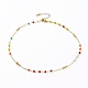 Faceted Glass Beaded Necklaces NJEW-JN03278-2