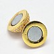 Round Rack Plating & Long-Lasting Plated Brass Micro Pave Cubic Zirconia Magnetic Clasps KK-P030-28-NF-4