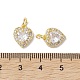 Латунные подвески с микропаве на День святого Валентина KK-K360-23G-3