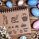 GLOBLELAND Vintage Happy Easter Day Clear Stamps Easter Bunny Silicone Stamps Easter Egg Chick Rubber Transparent Rubber Seal Stamps for Card Making DIY Scrapbooking Photo Album Decoration DIY-WH0167-57-0122-2