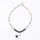 Natural Agate Pendant Beaded Necklaces NJEW-K108-12-01-1