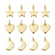 Yilisi 24pcs 3 pendentifs en laiton de style KK-YS0001-05-1