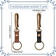 WADORN 2Pcs 2 Colors Alloy U Shape Belt Hook Keychain KEYC-WR0001-51-2