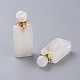 Colgantes de frascos de perfume de cristal de cuarzo natural facetados que se pueden abrir G-P435-C-01G-2