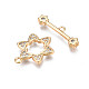 Brass Micro Pave Clear Cubic Zirconia Toggle Clasps KK-Q278-012-NF-4