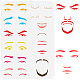 Fingerinspire 顔の特徴ステンシル 11.7x8.3 インチ感情悲しみと喜びステンシル プラスチック目眉毛口鼻模様テンプレート再利用可能な DIY アートとクラフトステンシル描画装飾用 DIY-WH0396-402-1